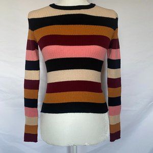 Forever 21 70s Ribbed Cropped Knit Sweater